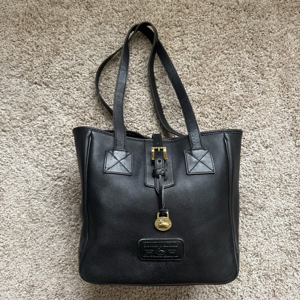 Vintage Black Dooney & Bourke Square Bag with Feet Studs- Classic Beauty